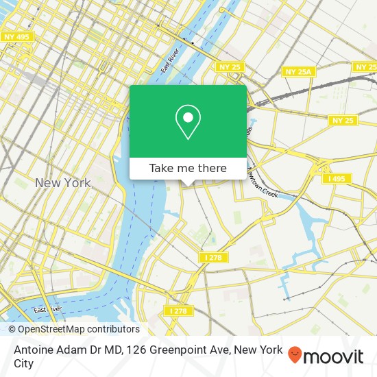 Antoine Adam Dr MD, 126 Greenpoint Ave map