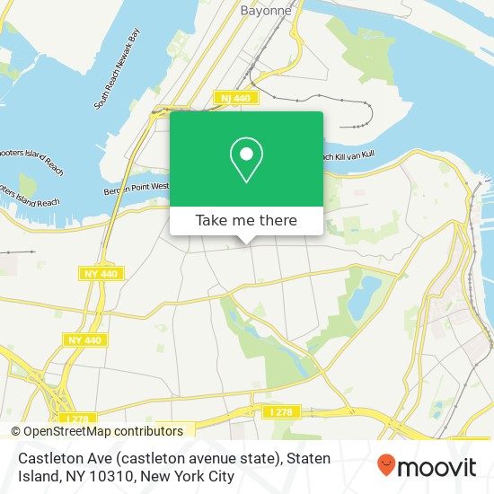Mapa de Castleton Ave (castleton avenue state), Staten Island, NY 10310