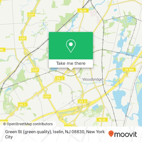 Mapa de Green St (green quality), Iselin, NJ 08830