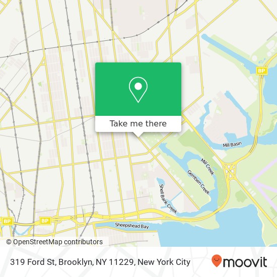 Mapa de 319 Ford St, Brooklyn, NY 11229