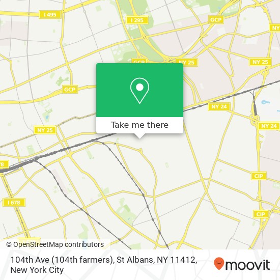 Mapa de 104th Ave (104th farmers), St Albans, NY 11412