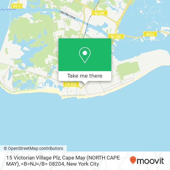 Mapa de 15 Victorian Village Plz, Cape May (NORTH CAPE MAY), <B>NJ< / B> 08204