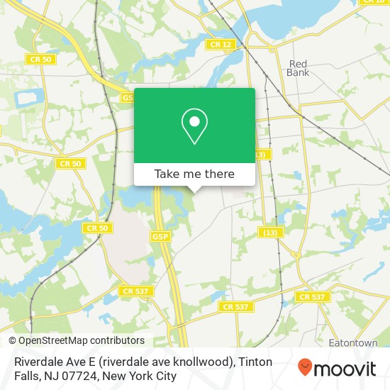 Riverdale Ave E (riverdale ave knollwood), Tinton Falls, NJ 07724 map