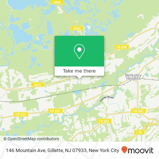 Mapa de 146 Mountain Ave, Gillette, NJ 07933