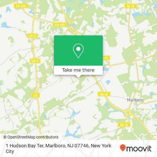 Mapa de 1 Hudson Bay Ter, Marlboro, NJ 07746