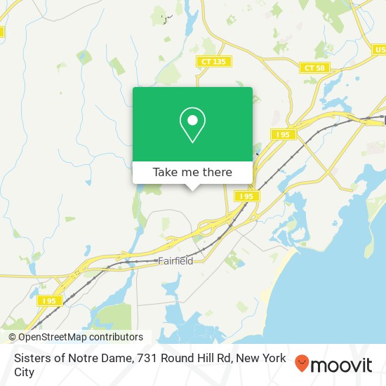 Mapa de Sisters of Notre Dame, 731 Round Hill Rd
