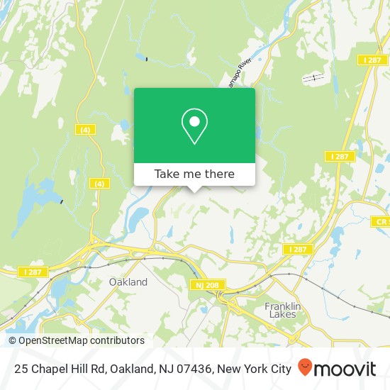 Mapa de 25 Chapel Hill Rd, Oakland, NJ 07436