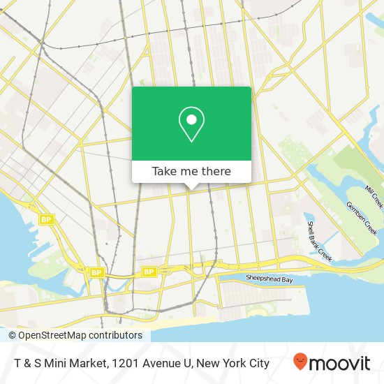 Mapa de T & S Mini Market, 1201 Avenue U