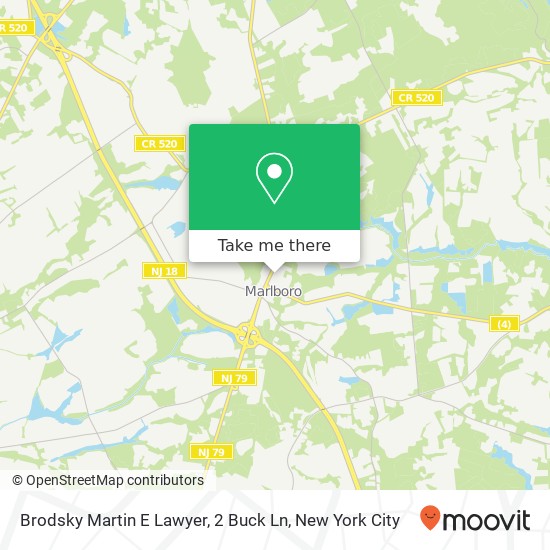 Mapa de Brodsky Martin E Lawyer, 2 Buck Ln