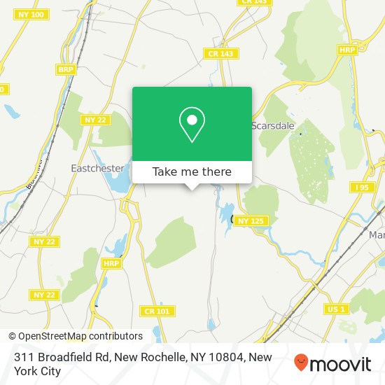 Mapa de 311 Broadfield Rd, New Rochelle, NY 10804
