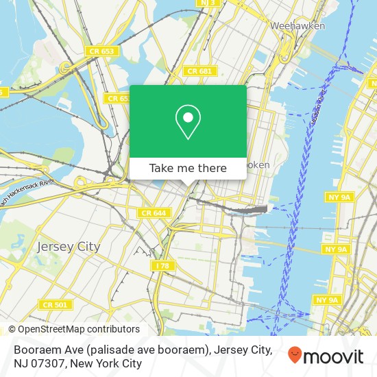 Booraem Ave (palisade ave booraem), Jersey City, NJ 07307 map