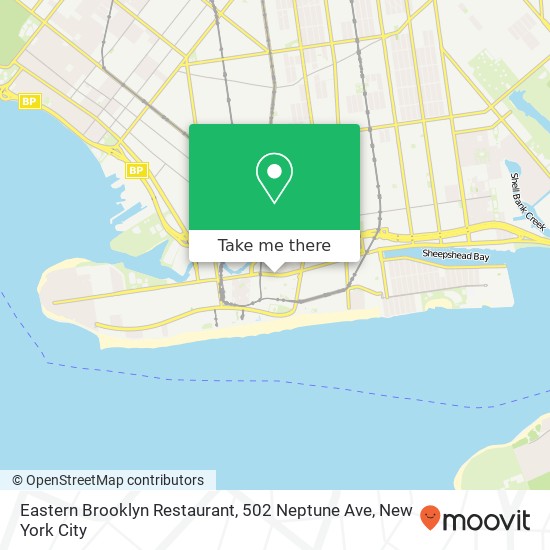 Mapa de Eastern Brooklyn Restaurant, 502 Neptune Ave