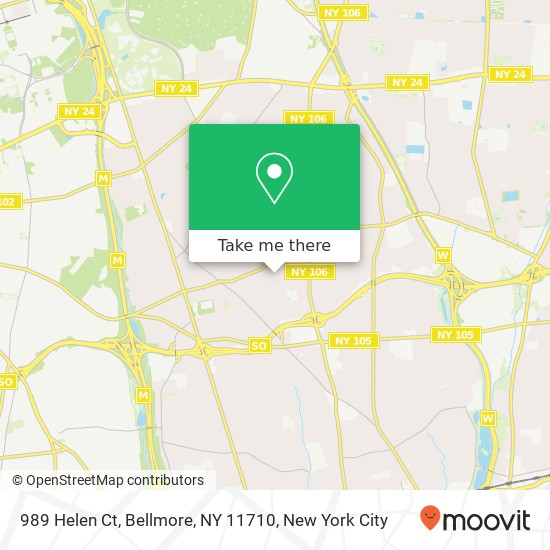 Mapa de 989 Helen Ct, Bellmore, NY 11710