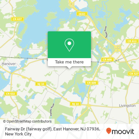 Mapa de Fairway Dr (fairway golf), East Hanover, NJ 07936