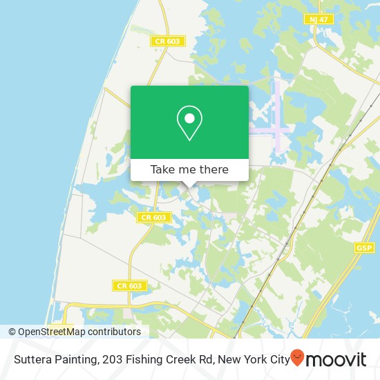 Mapa de Suttera Painting, 203 Fishing Creek Rd