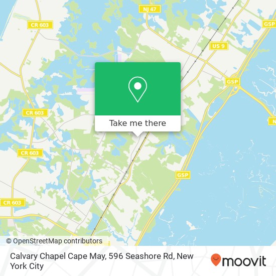 Calvary Chapel Cape May, 596 Seashore Rd map