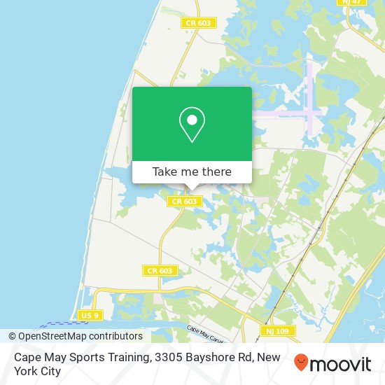 Mapa de Cape May Sports Training, 3305 Bayshore Rd