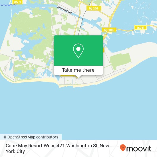 Mapa de Cape May Resort Wear, 421 Washington St