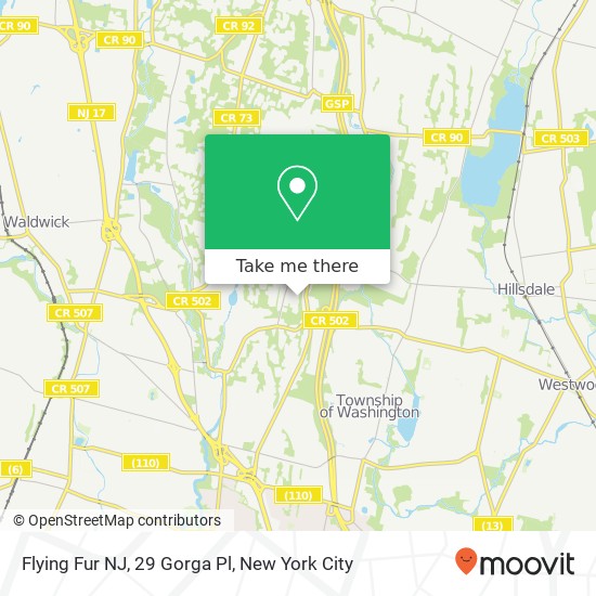 Flying Fur NJ, 29 Gorga Pl map