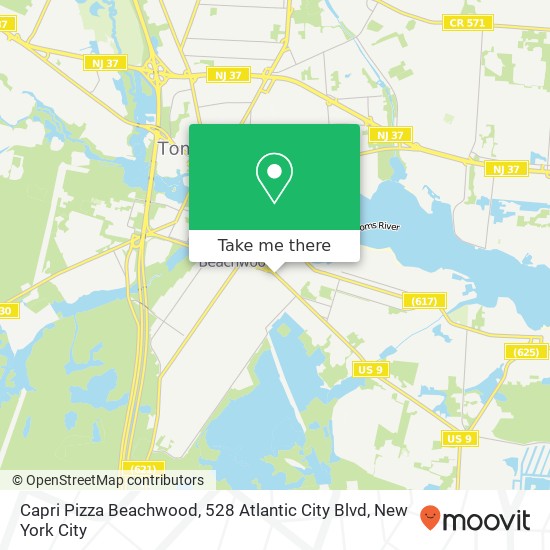 Mapa de Capri Pizza Beachwood, 528 Atlantic City Blvd