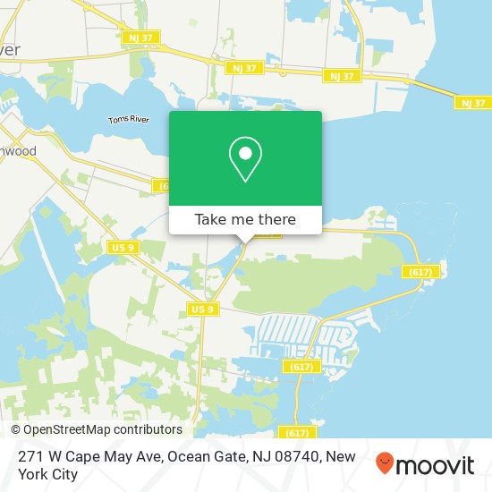 Mapa de 271 W Cape May Ave, Ocean Gate, NJ 08740