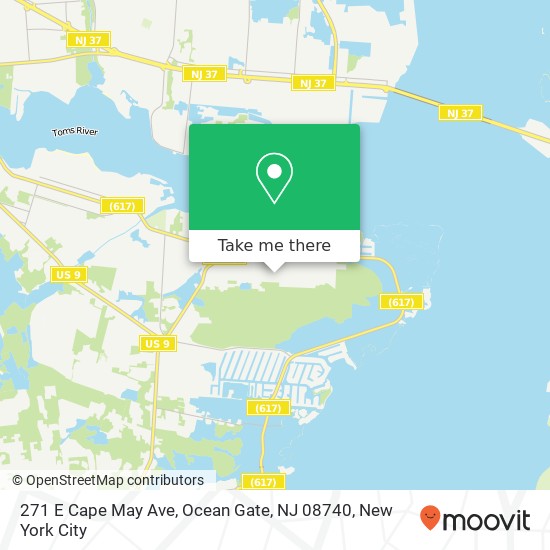 Mapa de 271 E Cape May Ave, Ocean Gate, NJ 08740