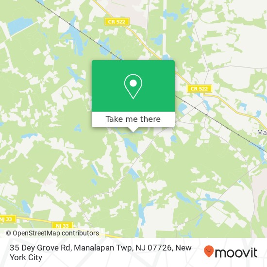 Mapa de 35 Dey Grove Rd, Manalapan Twp, NJ 07726