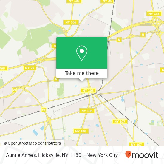 Mapa de Auntie Anne's, Hicksville, NY 11801
