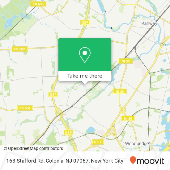 Mapa de 163 Stafford Rd, Colonia, NJ 07067