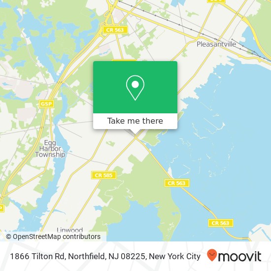 Mapa de 1866 Tilton Rd, Northfield, NJ 08225