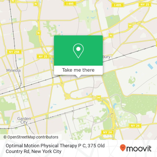Mapa de Optimal Motion Physical Therapy P C, 375 Old Country Rd