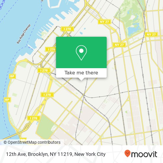 Mapa de 12th Ave, Brooklyn, NY 11219