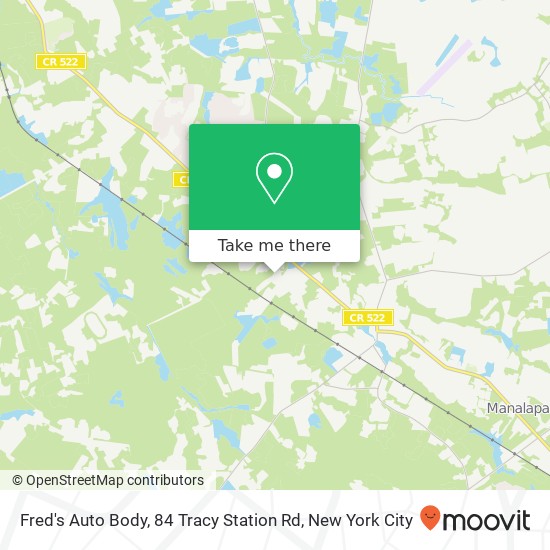 Mapa de Fred's Auto Body, 84 Tracy Station Rd