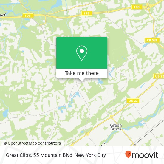 Great Clips, 55 Mountain Blvd map