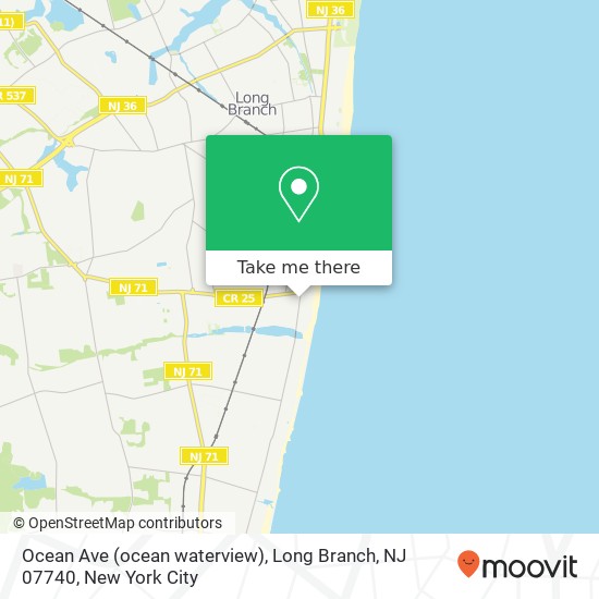 Ocean Ave (ocean waterview), Long Branch, NJ 07740 map