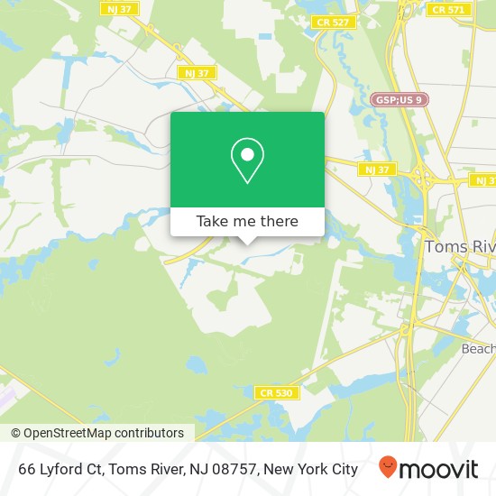 66 Lyford Ct, Toms River, NJ 08757 map