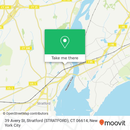 Mapa de 39 Avery St, Stratford (STRATFORD), CT 06614