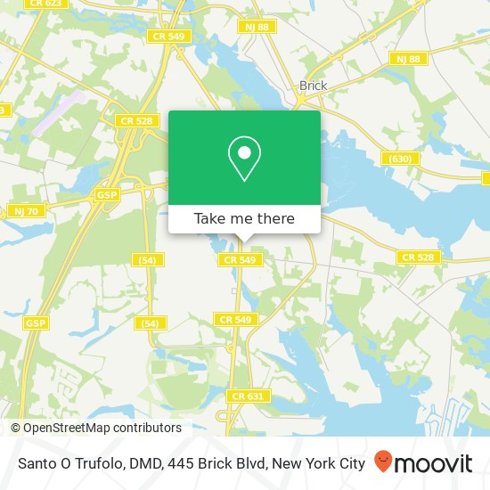 Mapa de Santo O Trufolo, DMD, 445 Brick Blvd
