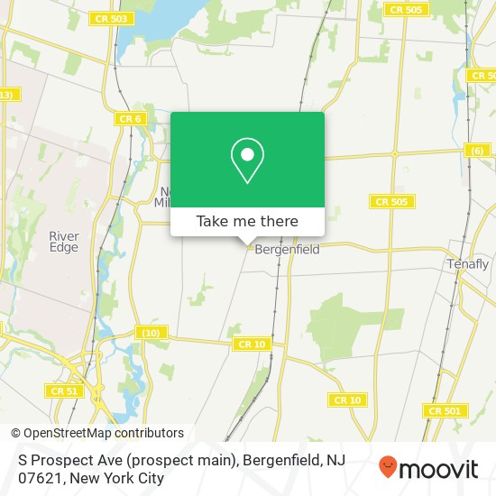Mapa de S Prospect Ave (prospect main), Bergenfield, NJ 07621