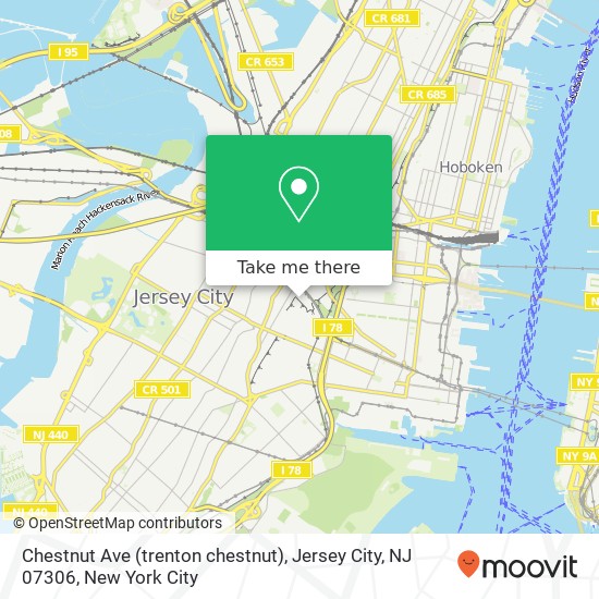 Chestnut Ave (trenton chestnut), Jersey City, NJ 07306 map
