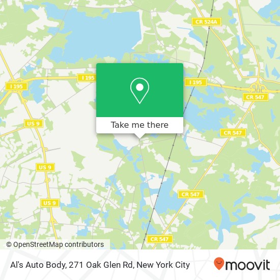 Mapa de Al's Auto Body, 271 Oak Glen Rd