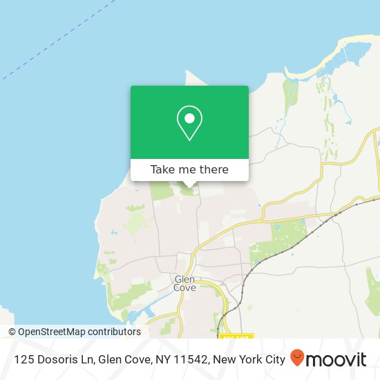 Mapa de 125 Dosoris Ln, Glen Cove, NY 11542