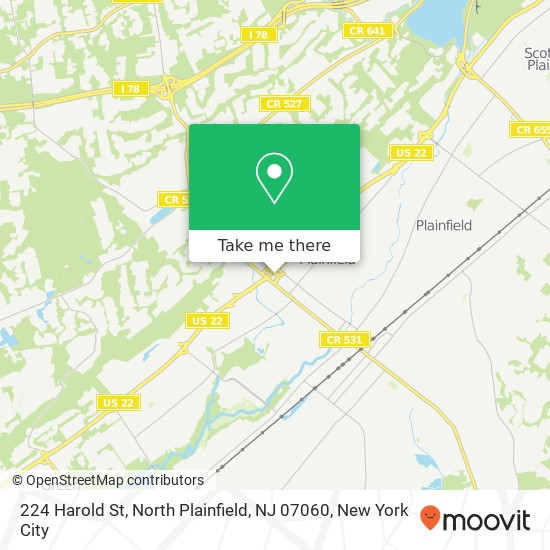 224 Harold St, North Plainfield, NJ 07060 map