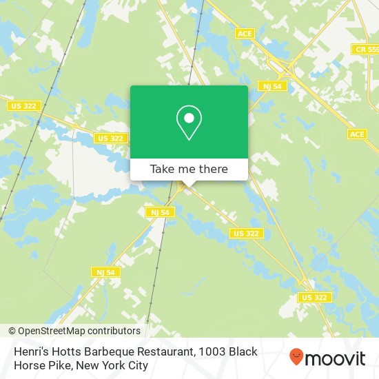 Mapa de Henri's Hotts Barbeque Restaurant, 1003 Black Horse Pike