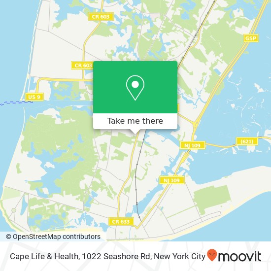 Mapa de Cape Life & Health, 1022 Seashore Rd