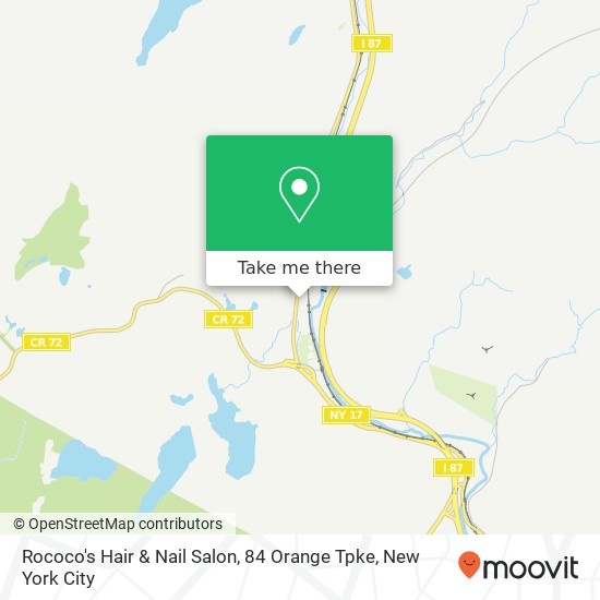 Mapa de Rococo's Hair & Nail Salon, 84 Orange Tpke