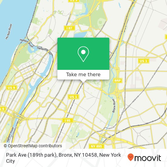 Park Ave (189th park), Bronx, NY 10458 map