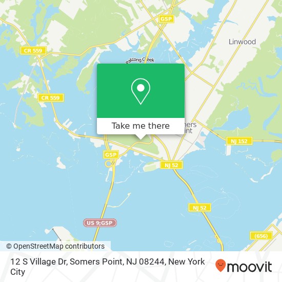 Mapa de 12 S Village Dr, Somers Point, NJ 08244