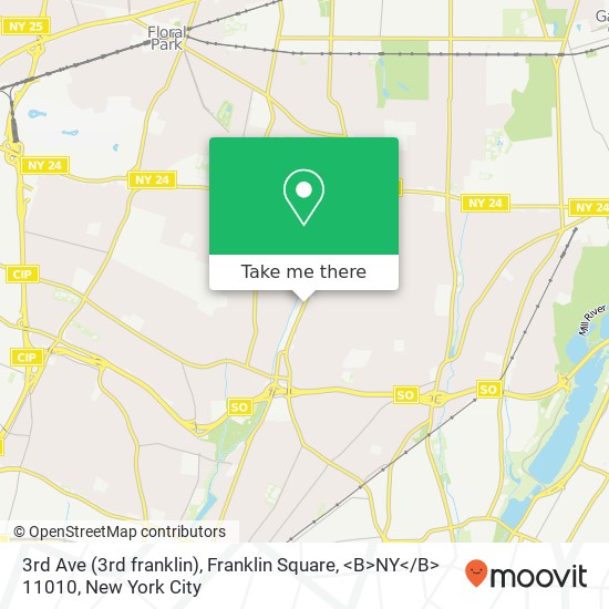 3rd Ave (3rd franklin), Franklin Square, <B>NY< / B> 11010 map