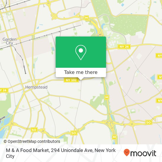 Mapa de M & A Food Market, 294 Uniondale Ave